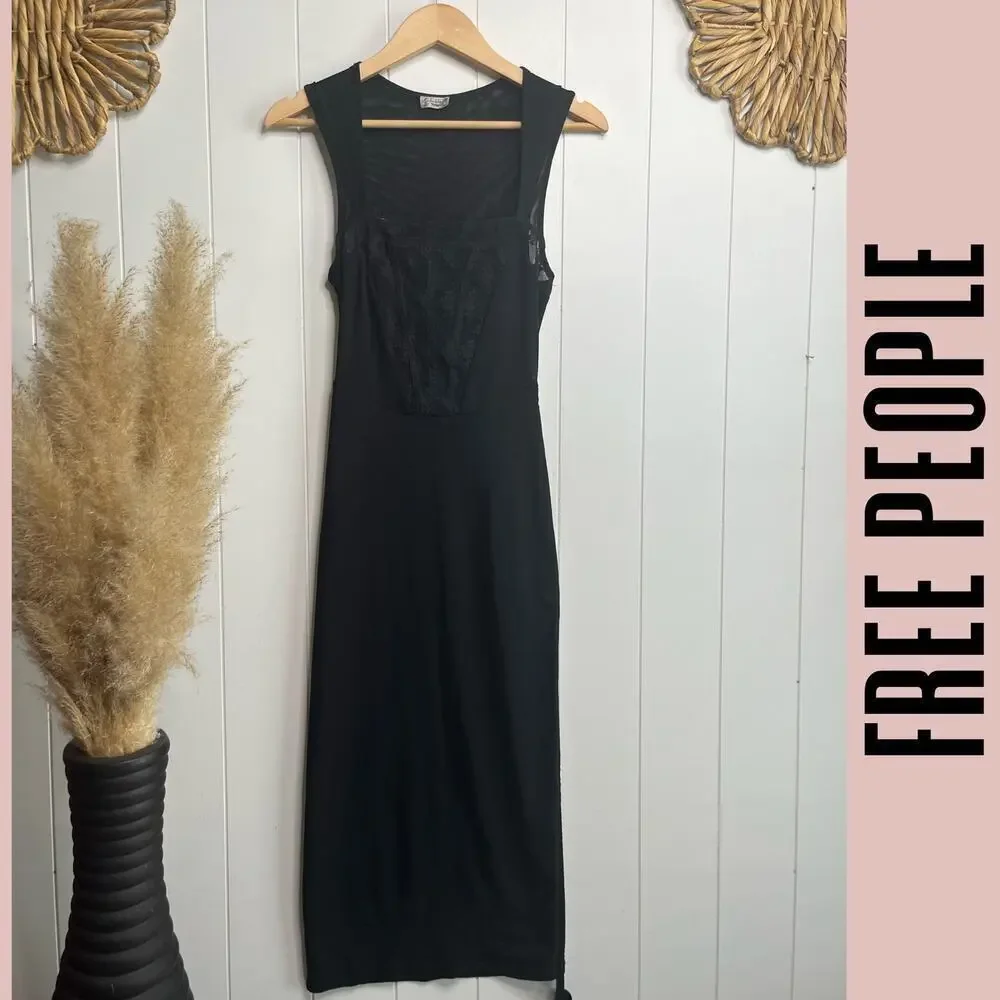Free People dress midi dress or mini dress mesh floral lace